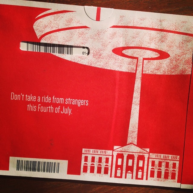 Bravo, @netflix. Very smart way to use your sleeves for a bit of Independence Day fun.