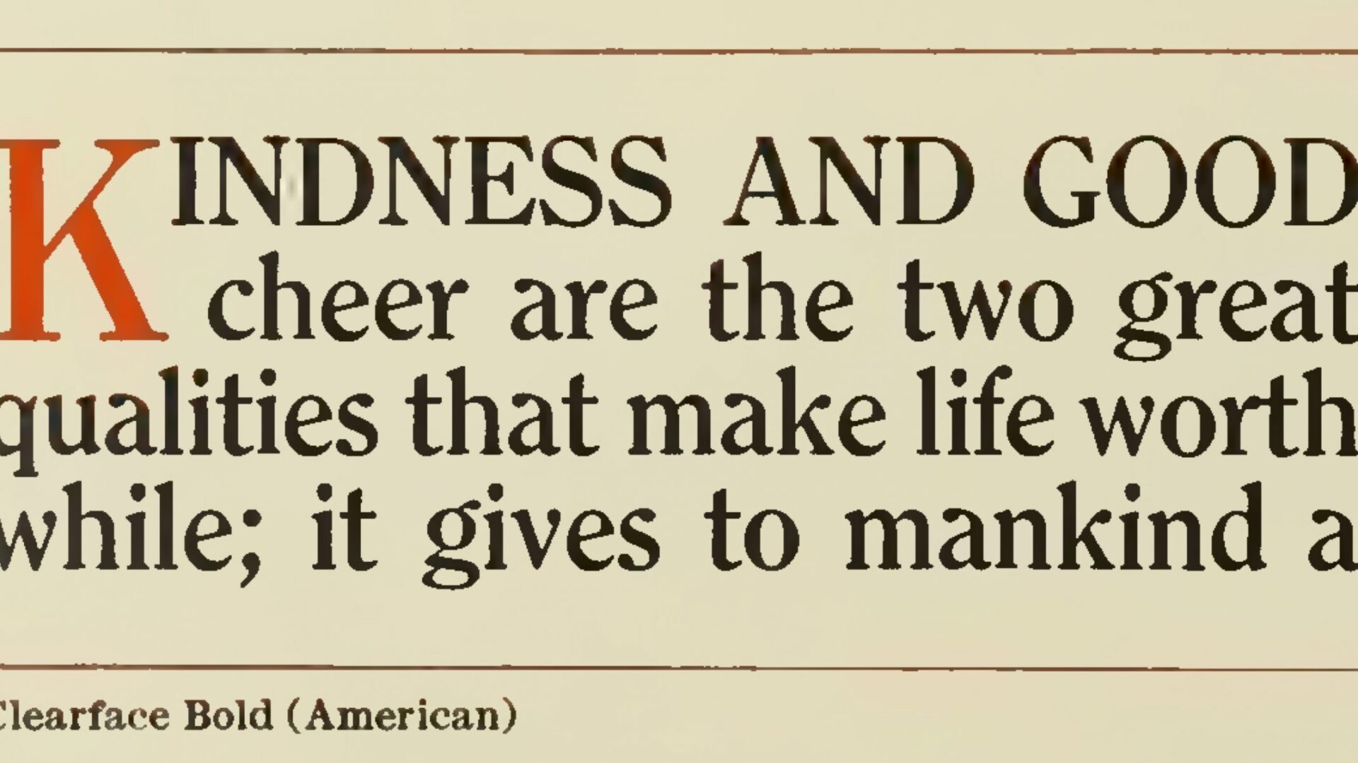 An example setting of Clearface Bold