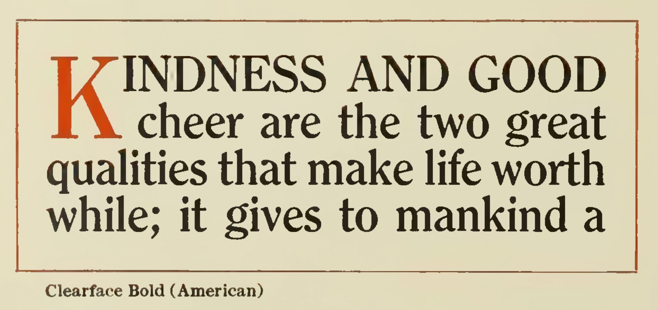 An example setting of Clearface Bold