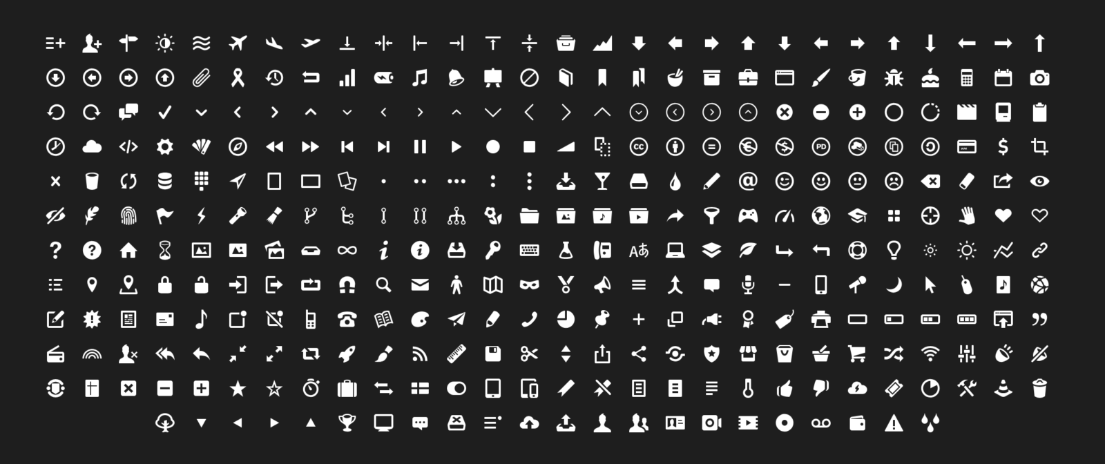 a grid of hundreds of icons