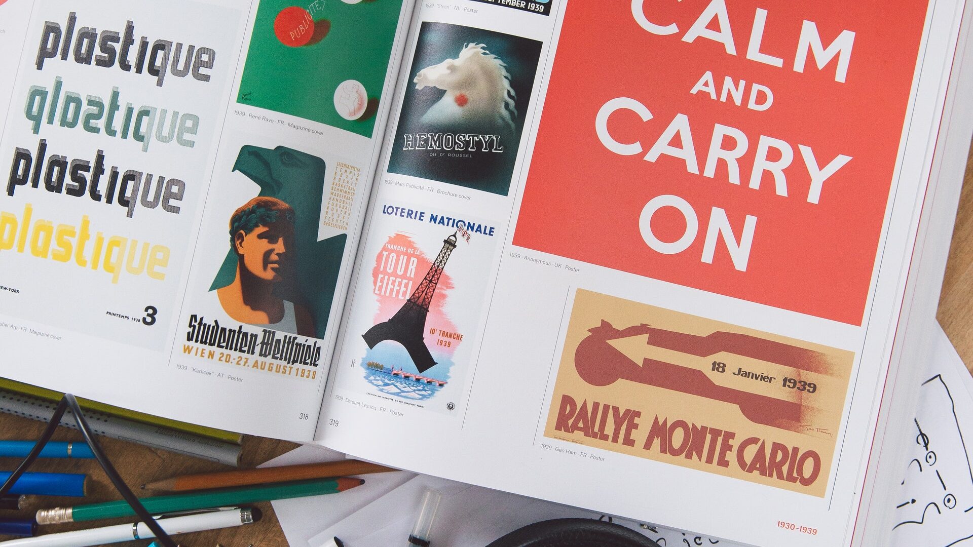 Open graphic design Book on Table