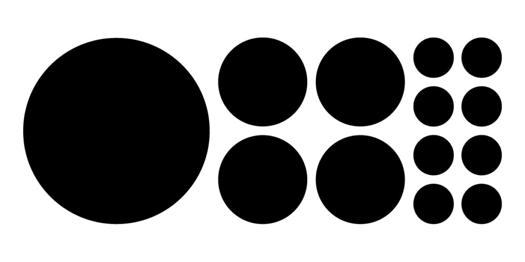 a grid of circles