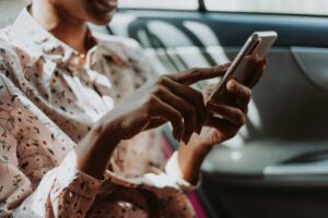 woman using a smartphone