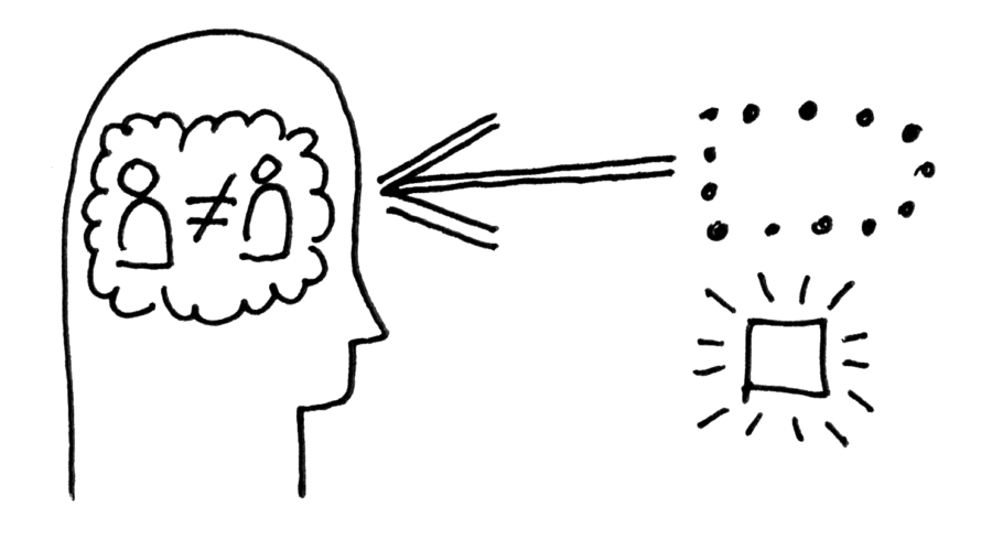 sketch of a person being blocked from using design