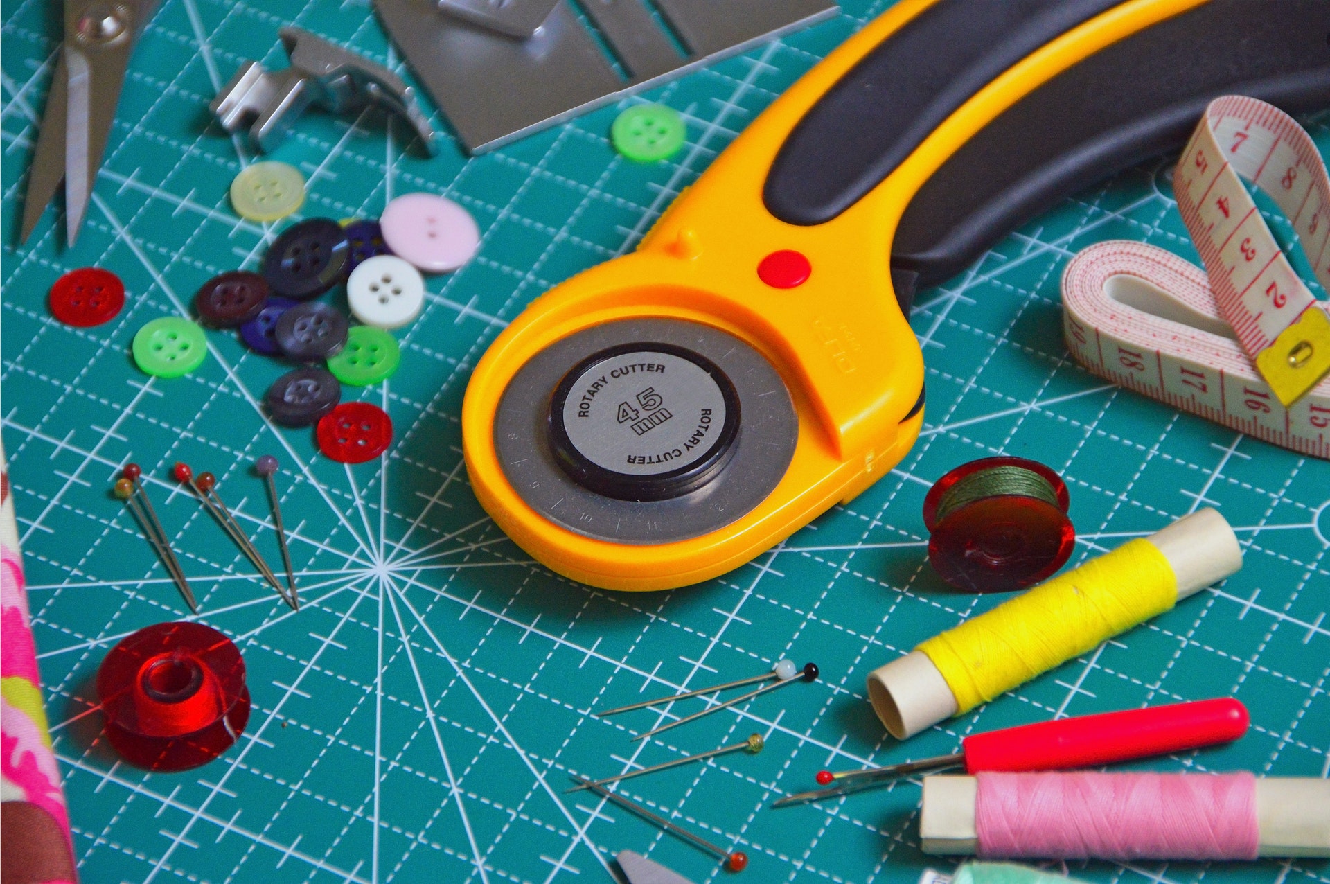 sewing tools on a table