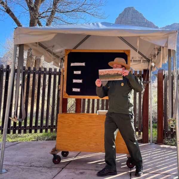 Low tech, high engagement. Ranger Ben at @zionnps taught us about geology and we couldn’t get enough. #experiencedesign #servicedesign #wkbnch