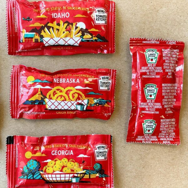 Yes, I dug through the whole bin to collect @heinz state ketchup packets. #packagingdesign #graphicdesign #branding #wkbnch