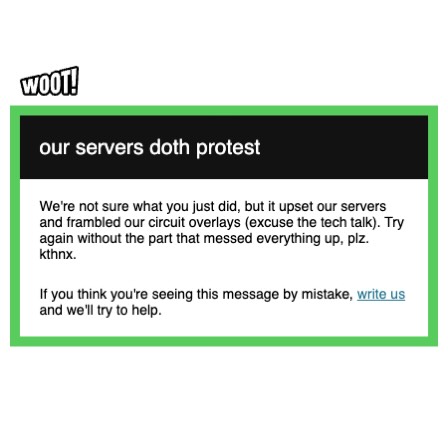 Oh, @woot. Even your 404 errors make people laugh. On brand, on point, and on the cheap. woot ixd wkbnch